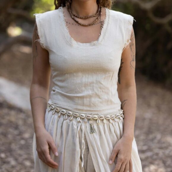 Cotton Corset lace up Crop Top - Picture 3 of 7